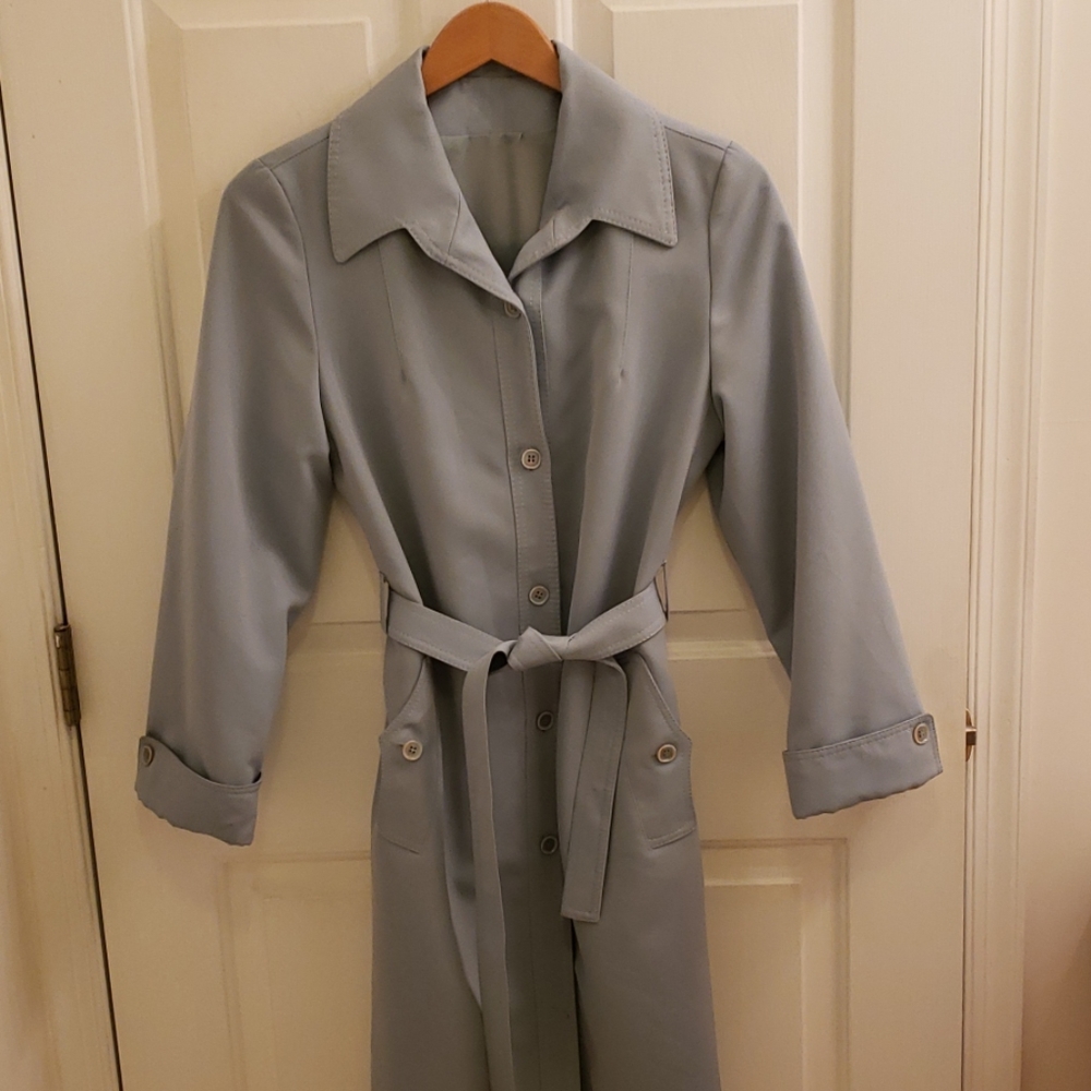 Women's vintage 1960's light blue rain jacket